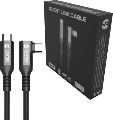Obrázek produktu pro 5m kabel VORTEX VR USB-C pro Meta Quest Link – vysokorychlostní přenos dat s rychlostí 5 Gbit/s pro Quest 3S, Quest 3, Quest 2 a Oculus Quest 1