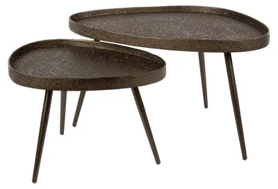 Produktbild von AnLi Style Couchtisch Contour, dreieckig, 2er-Set