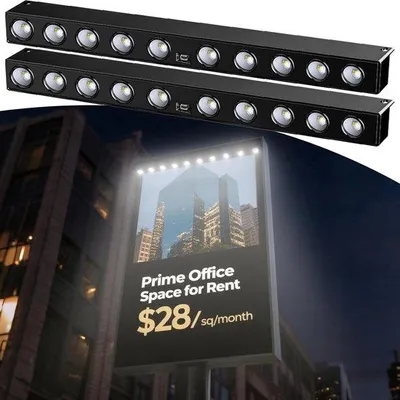 Zdjęcie produktu dla Zestaw dwóch lamp solarnych typu "bogen" - automatyczne ładowanie i możliwość włączania/wyłączania - idealne do reklam i ogrodzeń - 10 diod LED w każdej lampie