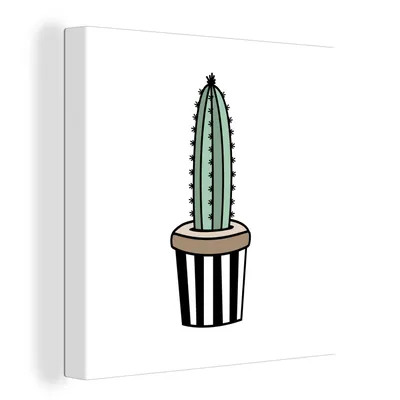 Obrázek produktu pro OneMillionCanvasses® Malba na plátně Nástěnná malba na plátně - Kaktus - design - květináč. - 20x20cm