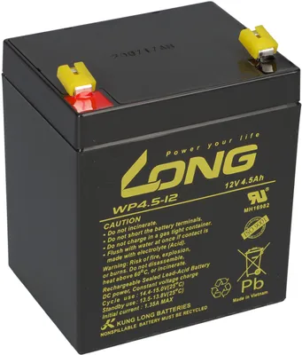 Produktbild von Kung Long WP4.5-12 AGM Akku 12V 4,5Ah – passend für Notstrom USV Notlicht | VdS-Ausführung