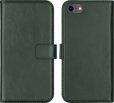 Image de Selencia Bibliothèque en cuir véritable pour Apple iPhone SE (2022 / 2020) / 8 / 7 / 6(s) - Vert