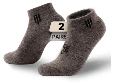 Zdjęcie produktu dla Skarpety trekkingowe z alpaki i wełny merino, damskie i męskie, 2 pary, rozmiar 47-51, kolor: beżowy (kamelowy)