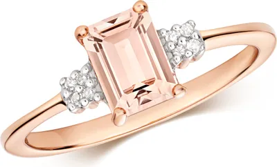 Image de Bague Femme Or Rose 375/1000 et Diamant Brillant H - PK avec Morganite, 51 (16.2); TRS35638RSL