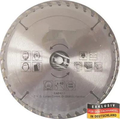 Produktbild von Kreissägeblatt 180 mm, 40 Zähne, für Holzarbeiten