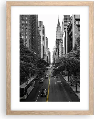 Produktbild von Gerahmtes Poster - Rahmen in heller Eiche - Broadway New York - 30x40 cm - Wand Bild - Wanddeko - Wandbilder - Kunstposter - Wandposter - Bilderrahmen - Bilder - Kunstdruck - P2NPA30x40-5184