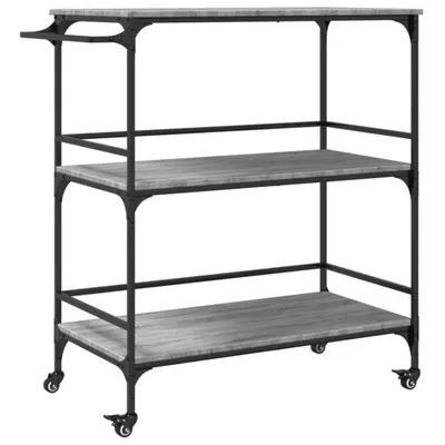 Zdjęcie produktu dla vidaXL Wózek kuchenny szary Sonoma 100,5x50x105 cm Materiał drewnopochodny