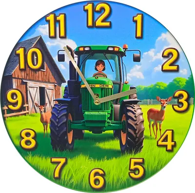 Obrázok produktu pre Nástenné hodiny 30 cm - Zelený traktor