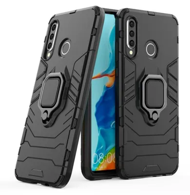 Produktbild von cofi1453® Ring Armor Kickstand Panzerhülle Bumper für Samsung Galaxy M31S (M317F) Silikon Hard Case Hülle Zubehör Tasche Panzerschale Panzer Schwarz