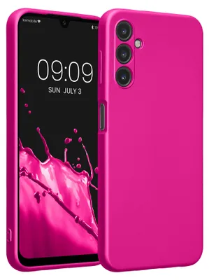 Produktbild von kwmobile Handyhülle für Samsung Galaxy A14 5G Hülle - weiche Silikon Case metallisch schimmernd - Schutzhülle Cover - Metallic Pink