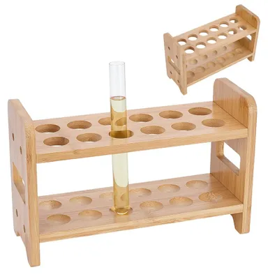 Bambus-Röhrchenhalter 12 Löcher, 26,3x10x17 cm, 2 Stück