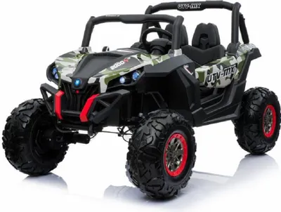Obrázok produktu pre Detské vozidlo - Elektrické auto "Buggy 04" - 2x 12V7AH batéria, 4 motory - 2,4 GHz, štyri kolesá+MP3+kožené sedadlo+EVA kamufláž