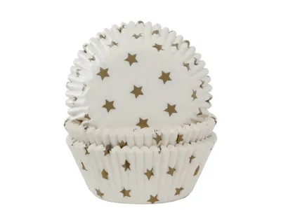 Produktbild von 50 Muffin Förmchen mit goldenen Sternen