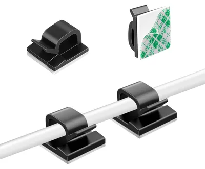 Kabelclips 100 Stück, selbstklebend, Kabelmanagement, schwarz