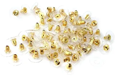 Produktbild von Legierung, weich, transparent, für Ohrringe, Sicherheitsverschlüsse, Stopper, Stecker, Schmuckzubehör, Ohrstecker, Muttern (Gold)