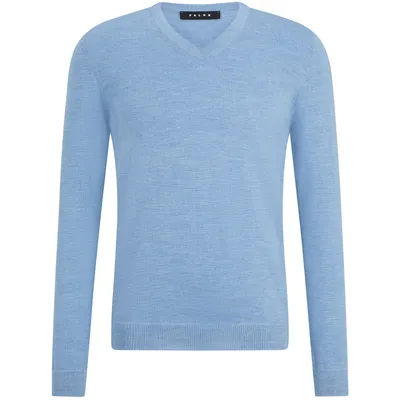 Produktbild von FALKE Basic Wolle Pullover Herren 6857 - azur mel. 3XL