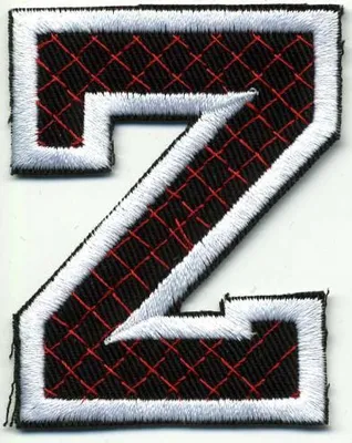 Produktbild von Aufnäher Patches - Buchstabe Z - Gr. ca. 6cm x 4cm - 21757 schwarz-weiß