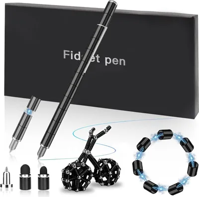 Produktbild von Fidget-Stift, magnetisch, Schwerkraft, magnetischer Stift, cooles Gadget, Vatertagsgeschenk (schwarz)
