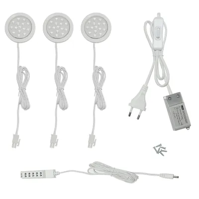 Produktbild von Starlicht 3er Set LED Mini Unterbauleuchte für Steckdose – Blau, flach & dekorativ