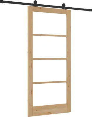 Obrázok produktu pre VidaXL Posuvné dvere ORKDAL, 93 x 202 cm, masívne drevo (smrek) a sklo