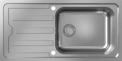 Produktbild von hansgrohe S44 Einbauspüle 500, Edelstahl, mit Abtropffläche, 1010x510mm, flächenbündiger Einbau, 43371800