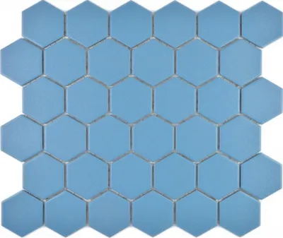Produktbild von Keramik Mosaik Hexagon blaugrün R10B Duschtasse Bodenfliese Mosaikfliese Küche Bad Boden MOS11H-0451-R10_f