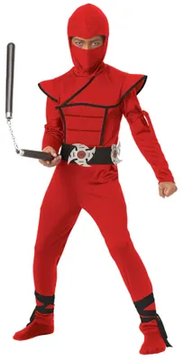 Produktbild von Ninja Fighter Kostüm für Kinder rot Kindergröße: 128-134