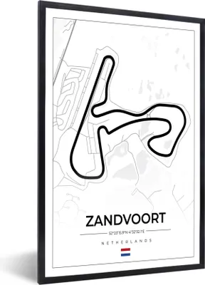 Produktbild von MuchoWow® Gerahmtes Poster Formel 1 - Rundkurs Zandvoort - Rennstrecke - Niederlande - Weiß 20x30 cm - Poster mit Schwarzem Bilderrahmen Wandposter Rahmen Foto Bilder - Drucken - Bilder Poster im Rahmen