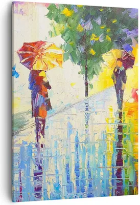 Produktbild von Bild auf Leinwand - Leinwandbild - Einteilig - Park Straße Regen - 50x70cm - Wand Bild - Wanddeko - Wandbilder - Leinwanddruck - Kunstdruck - Wanddekoration - Leinwand bilder - Wandbild - PA50x70-3508