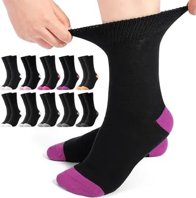 Produktbild von Jeasona 10 Paar Diabetikersocken Damen Socken 35-42 Ohne Gummibund Ohne Naht