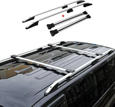 Image de Kit Barres de toit pour VW T5 T6 Transporter Multivan L1 Empattement Court Gris
