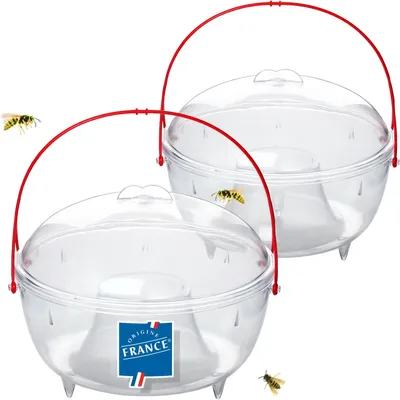 Produktbild von 2x Wespenfalle Insektenschutz 18cm groß transparent Wespenfänger Wespenabwehr Mückenfalle Insektenfalle wirksam