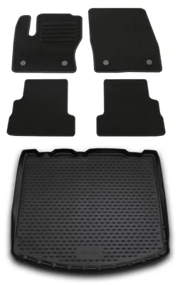 Gummi-Kofferraumwanne + Fußmatten Set für Ford Kuga MK2, Bj. 1/2017-, schwarz