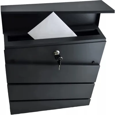 Produktbild von Virone Borneo MB-1 Briefkasten – Schwarz – Verzinkter Stahl mit Zeitungsfach