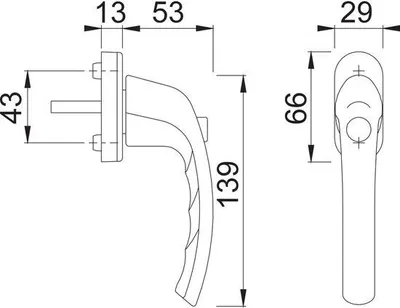 Obrázek produktu pro Okenní klika Tokyo, 7 x 35 mm, bílá, zámek s porovnávacím mechanismem