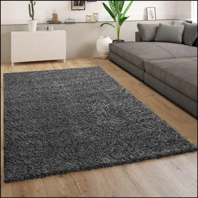 Produktbild von Hochflor Teppich Wohnzimmer Shaggy Langflor Modern Einfarbig Ohne Muster