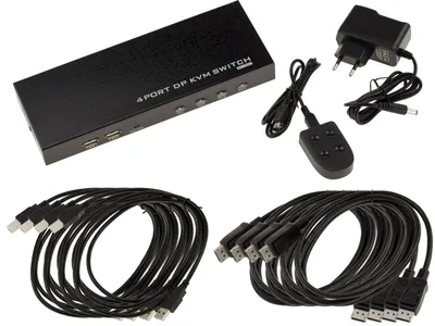 Obrázok produktu pre Automatický KVM prepínač pre 4 počítače s rozhraním DISPLAYPORT a podporou rozlíšenia 4K pri 60 Hz