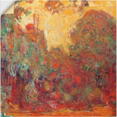 Produktbild von ARTland Wandbild, selbstklebend Das Haus in Giverny Komposition in rot Größe: 100x100 cm