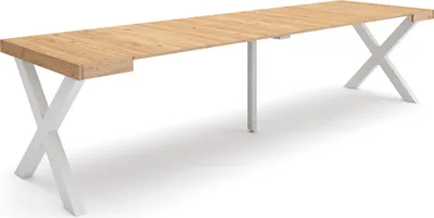 Produktbild von Ausziehbarertisch, 302x90x73cm, Für 14 Gäste, Massivholz Beine, Eiche