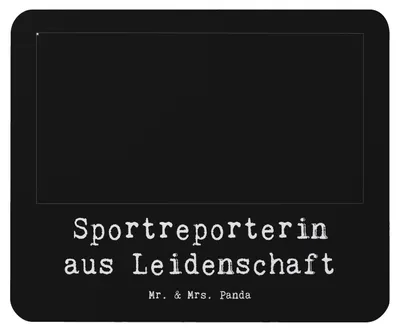 Produktbild von Mr. & Mrs. Panda Mauspad Sportreporterin Leidenschaft - Schwarz - Geschenk, pc, mausunterlage, Mousepad, Mouse Pad, gummi