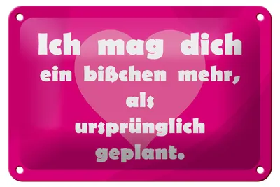 Produktbild von Blechschild Spruch 18x12cm Ich mag Dich (Herz)
