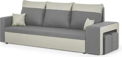 Produktbild von 3-Sitzer-Sofa mit Schlaffunktion DAKOTA2 - Hellgrau/Creme