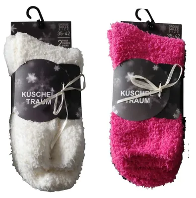 Produktbild von Sockswear 4 Paar Kuschelsocken 35-42 Uni Bettsocken Damen Kuschel Socken Haussoc