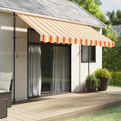 Produktbild von Design Markisenvolant Gelb und Orange Gestreift 3,5 m, Markisen 2024 Neu