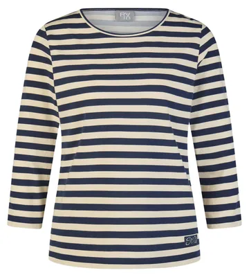 Produktbild von Rabe T-Shirt mit maritimem Ringel-Design aus Baumwolle in Beige, Größe 36