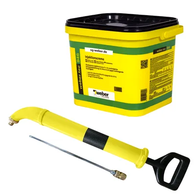 Produktbild von Weber.tec 946 Injektionscreme 10 L mit Mörtelspritze und Lanze Abdichtung
