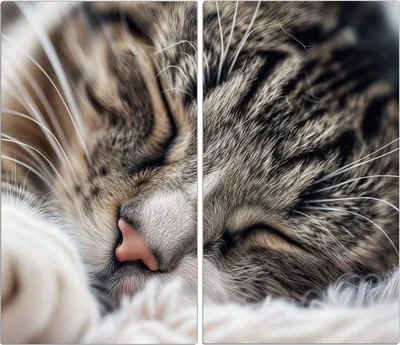 Produktbild von Spritzschutz Herdabdeckplatte Schneidebrett aus Glas Schlafende Katze 2-Teilig (60x52cm)
