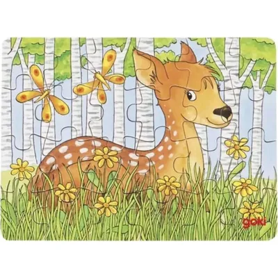 Produktbild von GOKI Holzpuzzle Waldtiere: Lö win 24 Teile