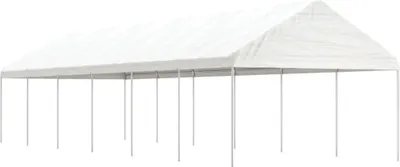 Produktbild von The Living Store Pavillon mit Dach Weiß 13,38x4,08x3,22 m Polyethylen