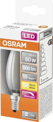 Produktbild von LEDVANCE 4058075434486, 5,9 W, 60 W, E14, 806 lm, 15000 h, Warmweiß